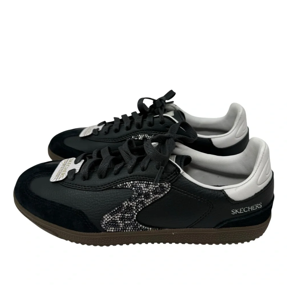 Skechers Women’s Size 7 Hotshot Sneakers Shimmery Rhinestones Black New